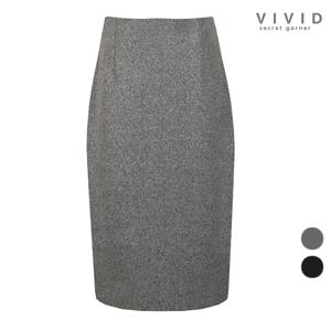 여성 모던 솔리드 겨울 정장 미디스커트