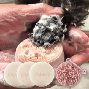 라이톰 강아지 발 전용 포우밍 비누 자연유래 순한 비누 3개+전용 브러쉬 세트