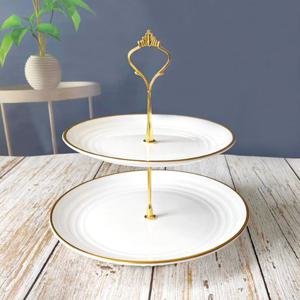 글로시 골드림 2단 디저트 트레이(화이트) 애프터눈티 가정용품 생필품