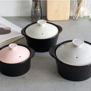 도자기 내열 냄비 소 중 대 가스레인지 무균열 뚝배기 도자기냄비 인덕션전용냄비