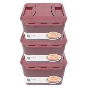 대형 김치통 10L 3세트 (12포기) 김장 보관용기 밀폐용기 반찬통 배추 갓김치 열무 깍두기 파김치