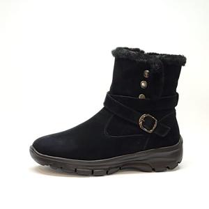 여성 퍼 앵클부츠 굽 4CM G22407_BLACK 블랙