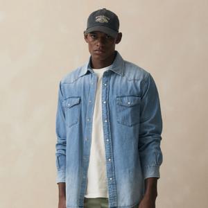 웨스턴 데님 셔츠 (라이트인디고) (BBTHMM7842NFS)