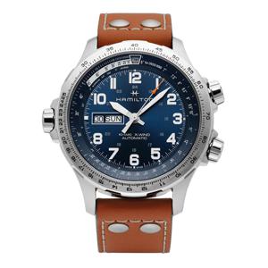 H77765541 카키 에비에이션 엑스윈드 남성 가죽시계