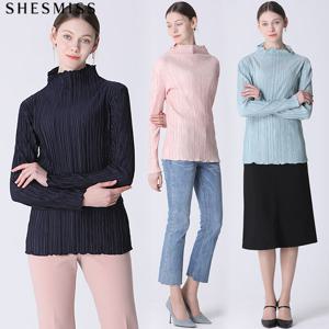 [쉬즈미스] 플리츠 반하이넥 라이트 니트