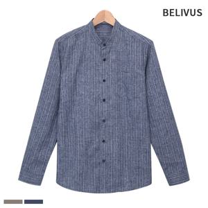 빌리버스 남성 차이나 카라 셔츠 BBI029 스트라이프 일반핏 남방