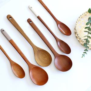 나무 볶음주걱 볶음스푼 장미목 티크우드 파스텔컬러