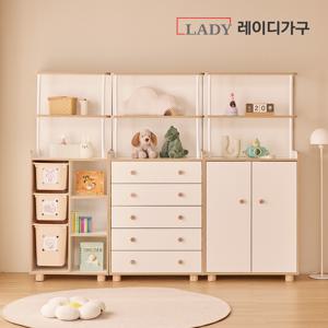 키디 아기 옷장 세트18 (도어 옷장 + 5단 서랍장 + 1열 장난감 수납장) 기본형