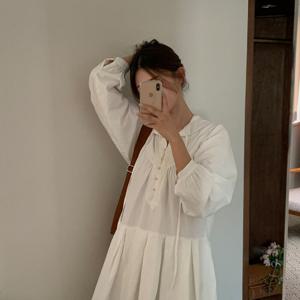 [브리치] 에이치다 / 보헤미안 셔링 플레어 가을 원피스