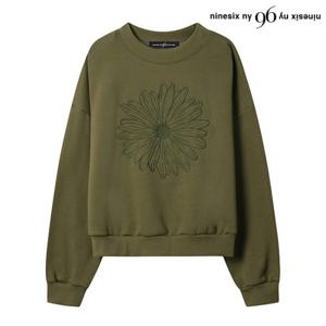 정상가:89,000원 ㅣ 빅 플라워 자수 루즈핏 기모 맨투맨 티셔츠 (NO4LW008L0)