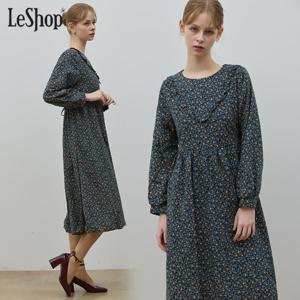 데이지 플라워 셔링 롱 원피스