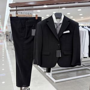 남성 가을겨울 면접 예복 혼주 블랙 세미 캐주얼 정장 셋업 수트 빅사이즈 양복 세트