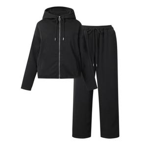 기모 후드 집업 밴딩 롱 팬츠 셋업 (GODOW024D)