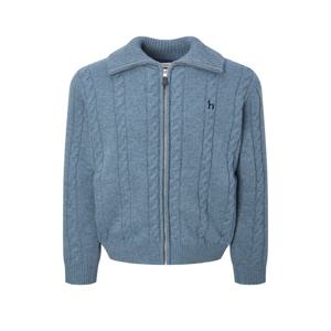 헤지스 [25FW] 남성 하이넥 울 케이블 방풍 집업 가디건 HZSW5D327B3