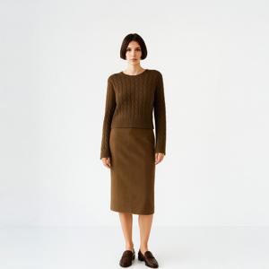 [최초가189,000]울100 슬림 미디스커트_FVSK250903