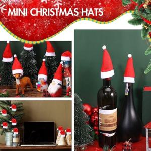 크리스마스 와인병 장식 산타모자 20개 장식 크리스마스 산타모자 데코모자 와인병뚜껑