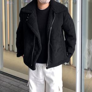 오버핏 크롭 스웨이드 무스탕 양털 하이넥 후리스 레더 뽀글이 자켓 패딩