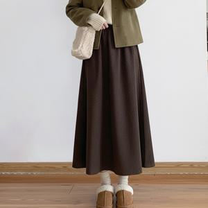 A라인 코듀로이 기모 플레어 밴딩 롱 스커트 6color