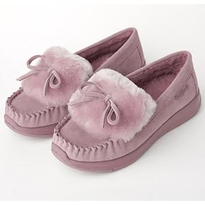 [롯데백화점](슈즈)](여성) CAROL 캐롤 4CM 소가죽 리본 방한 모카신 핑크베이지 3999266QD-W