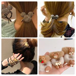 예쁜 데코 큐빅 장식 헤어 머리끈 올림 똥머리 반묶음