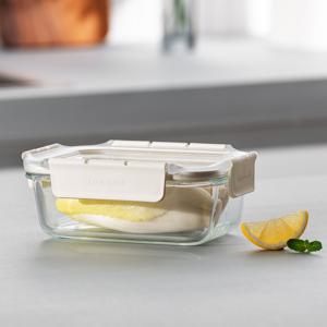 탑클라스 유리밀폐용기 직사각 화이트 630ml  LBG428W