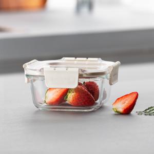 탑클라스 유리밀폐용기 정사각 화이트 500ml  LBG214W