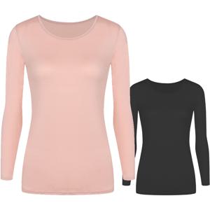 비비안 판도라 여성내복 상의 겨울 얇은 긴팔 내의 스킨색 검정