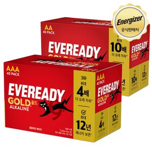 EVR 알카라인 건전지 40입 (AA/AAA) 택 1