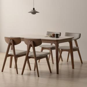 모레타 포세린 세라믹 천연 원목 4인용 식탁 의자4개 세트