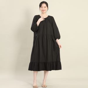 엄마옷 순 면 매우 얇은 셔링 여성 봄 여름 긴팔 레이스 롱 속지 이너 원피스 잠옷 K04506