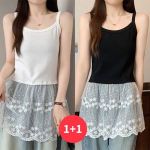 [브리치]  / NT2816 여성 1 + 1 밑단 레이스 나시티