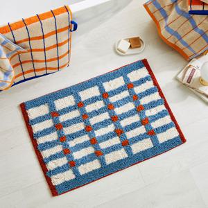 멀티 체크 면 터프팅 발매트 SKY 45X65