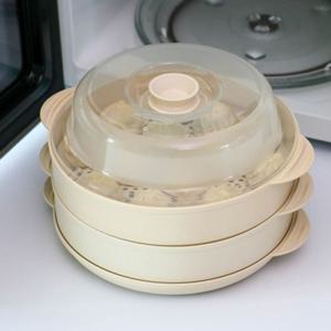 전자레인지용 대형 간편 손잡이 스팀 찜기 2단 세트 전자레인지찜기 만두찜기 야채찜기 계란찜기