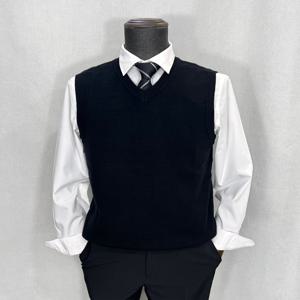 니트조끼 캐시미어 기본 브이넥 블랙 Z3WV01-2