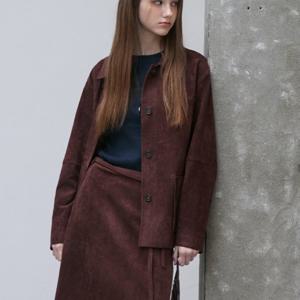 [플라스틱 아일랜드]스웨이드 랩 스커트 PR4WS068