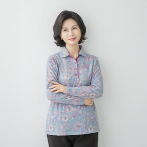 엄마옷  기모수선화카라 데일리 여성 티셔츠-RTE2510021-