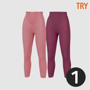 여성면내복바지 면100 보온내의 하의 40수 레이스 겨울 9부