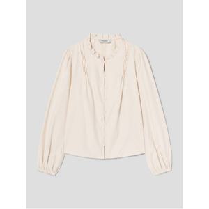 코듀로이 넥 프릴 블라우스  아이보리