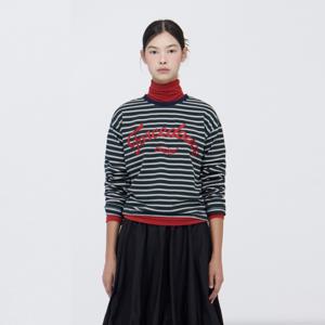 [씨씨콜렉트] CC CREW 레터링 스트라이프 티셔츠 C254PSM702