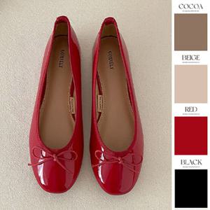 [브리치]  / 누적8만개 리본 애나멜 플랫슈즈 여성 단화 구두 1cm