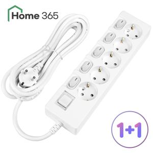 1+1 홈365 국산 개별 스위치 멀티탭 5구 3M / 16A 접지 절전형 멀티콘센트