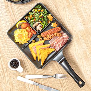 퀸센스 블랙 사각 3절 나눔팬 29cm  인덕션 겸용