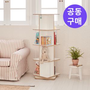 [공동구매]VONI 자작엣지 인테리어 회전책장 4단 착불
