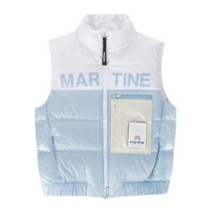 [정상가 438000원]여성 면블럭 아웃포켓 포인트 다운베스트 블루 (Q0CV40143)