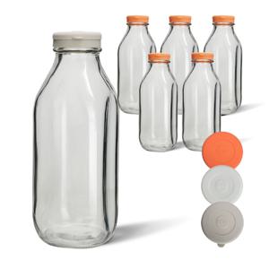 미르 헥사 실리콘 사각 보틀 유리병 1000ml 3P 담금주병 술병 물병 소분용기