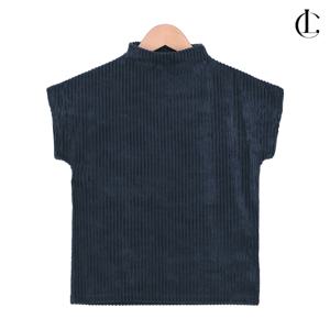 여성 반팔티셔츠 골지 벨벳티 터틀넥 반폴라 티셔츠 LCHT050