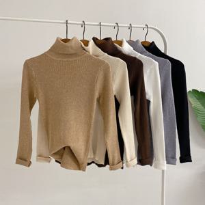 [브리치]  / 1 + 1 멘팅 쫀쫀 골지 목폴라 긴팔 니트(6color)