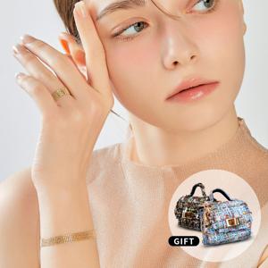 *2종 세트* 18K골드 엘리 레이스 슬라이드 팔찌 반지 여성 선물 주얼리 세트