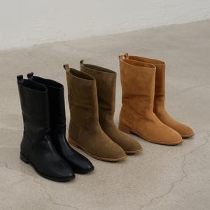 [최초가 148,000] 소가죽 클래식 하프 미들부츠 2TYPE(스웨이드,가죽) S24W511_3color