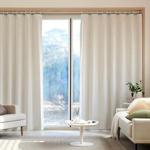 슬리피 100%암막 핀타입 긴창문커튼 140x235 화이트 2p